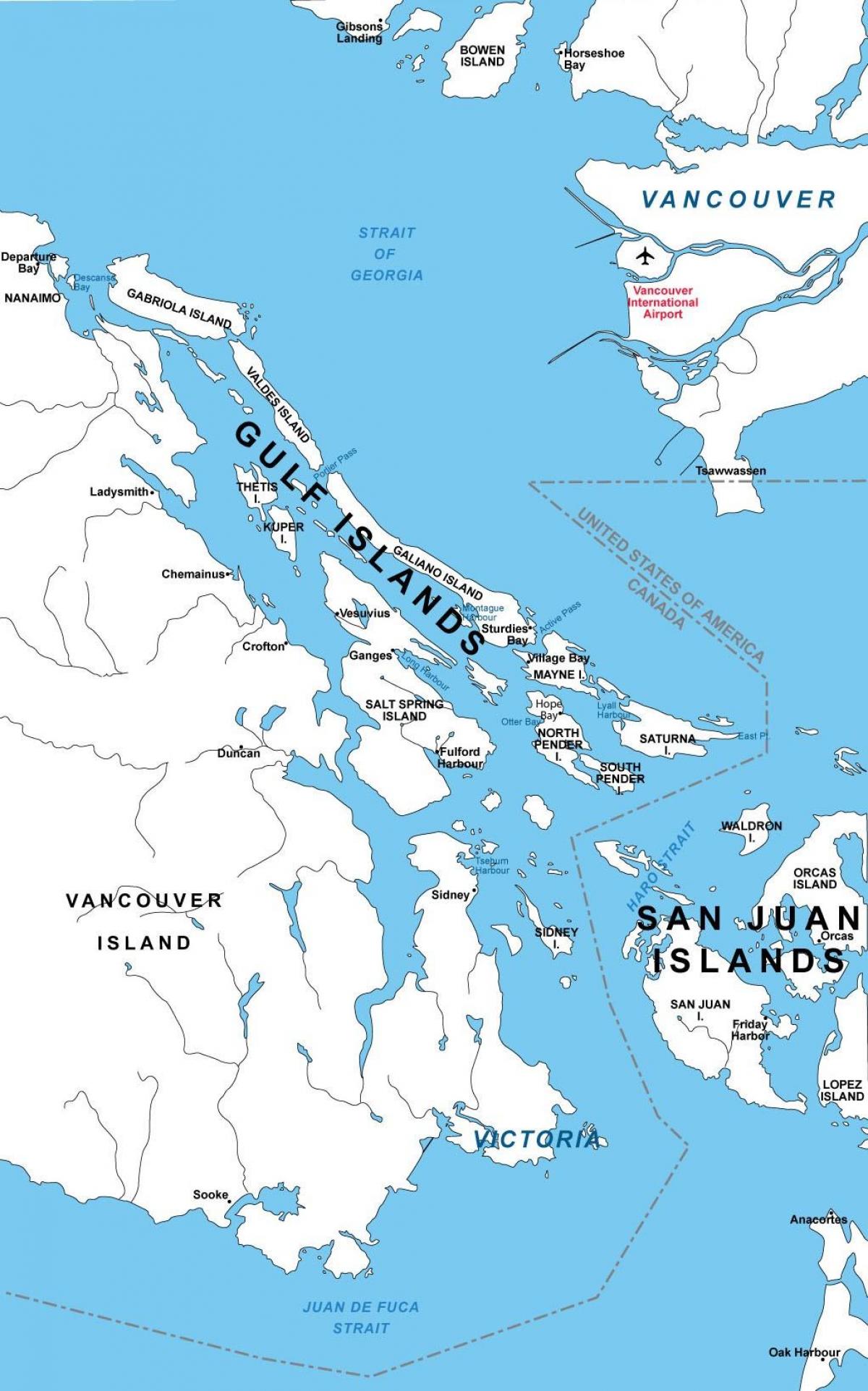 Zemljevid severni otoki zaliv 