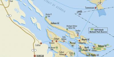 Kanadski otoki zaliv zemljevid