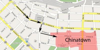 Zemljevid chinatown vancouver