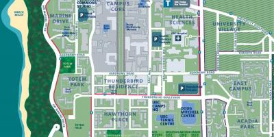 Ubc vancouver kampusu zemljevid