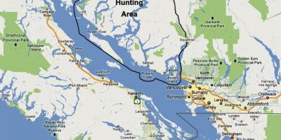 Zemljevid vancouver island lov