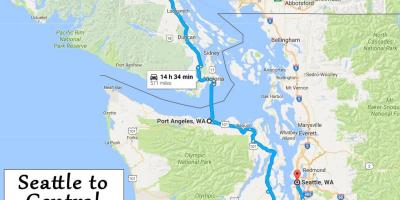 Vancouver island zemljevid vozne razdalje