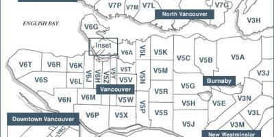 Vancouver island poštnih številk zemljevid