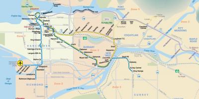 Vancouver, bc zemljevid podzemne železnice