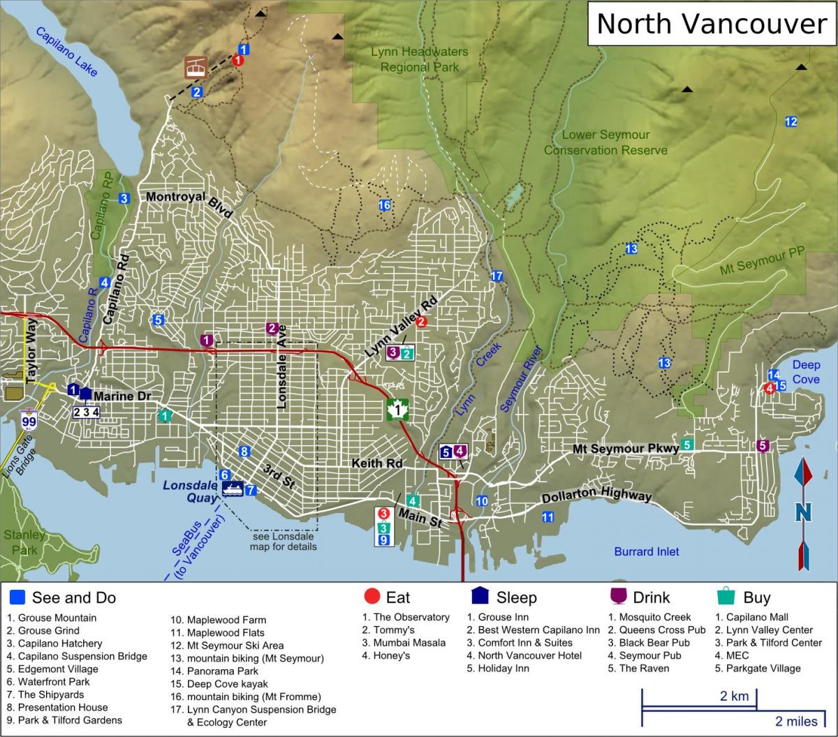 zemljevid north vancouver, bc