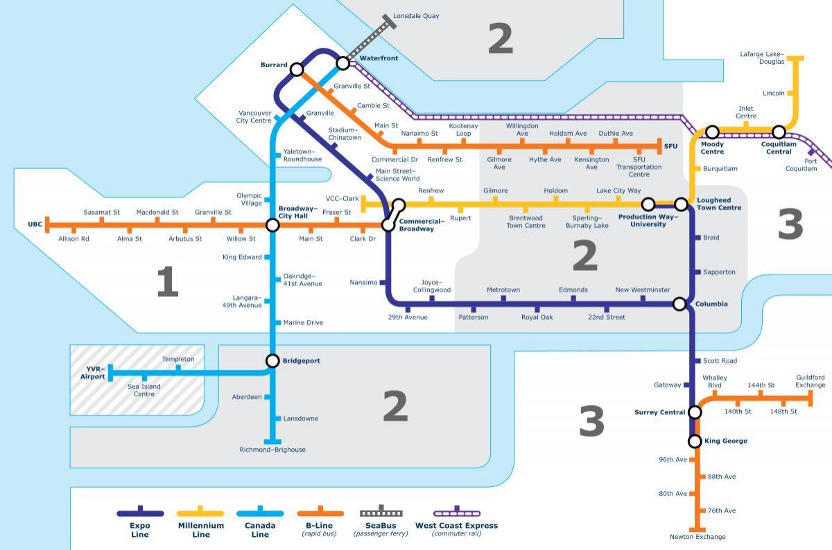 vancouver, bc javni prevoz zemljevid