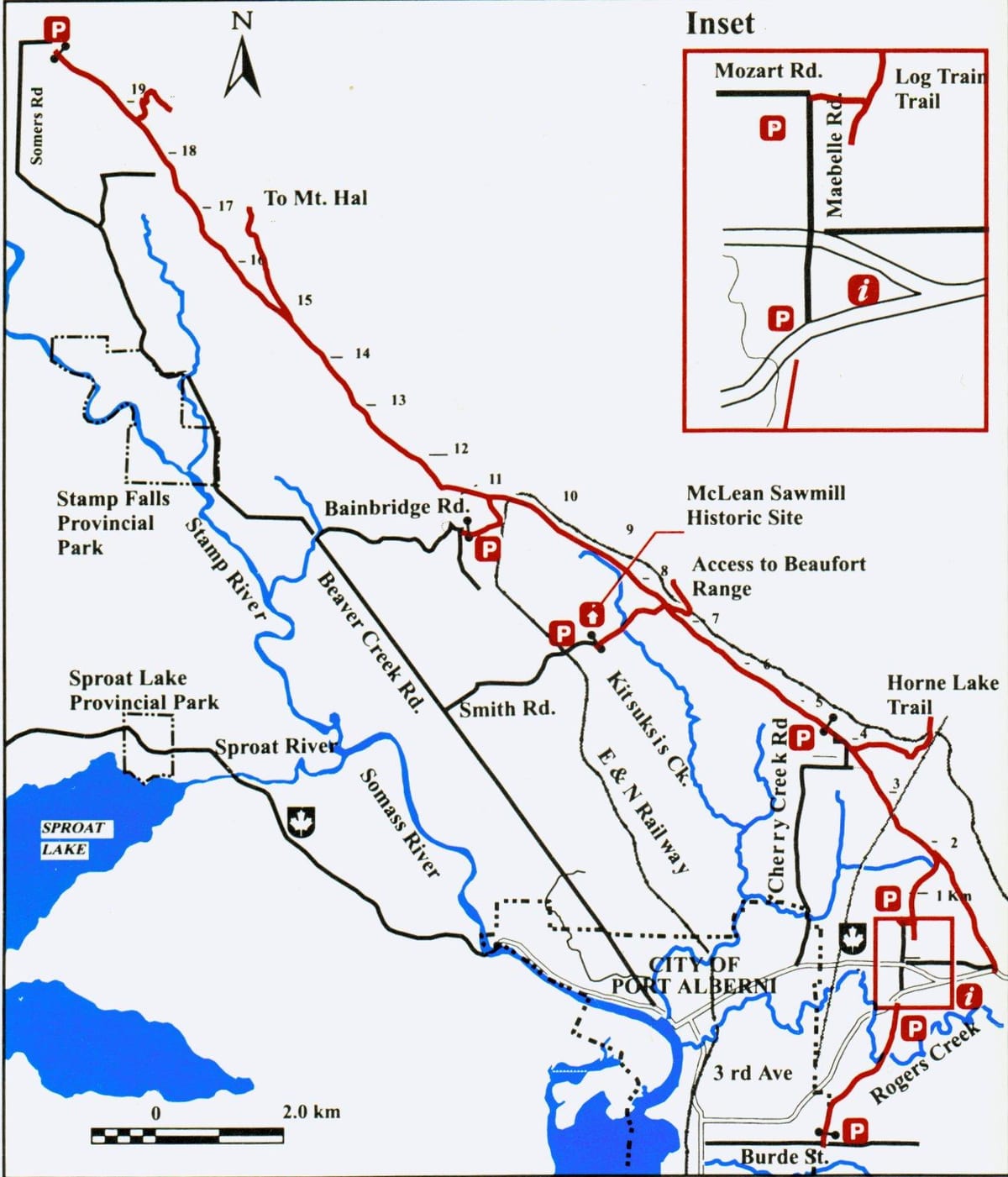 Zemljevid vancouver island železniški