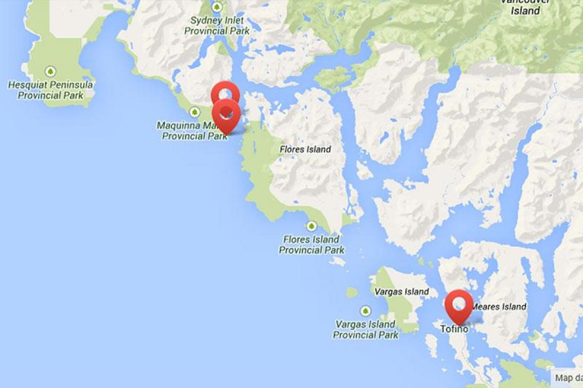 Zemljevid vancouver island hot springs