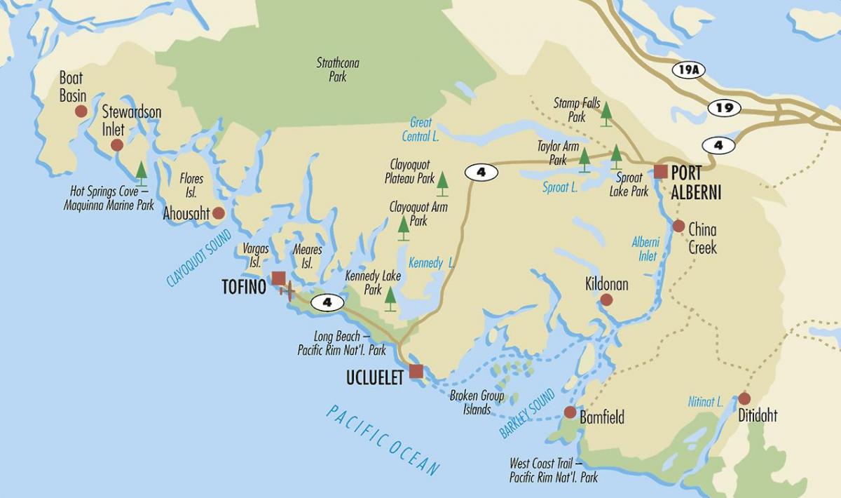 vancouver island znamenitosti na zemljevidu