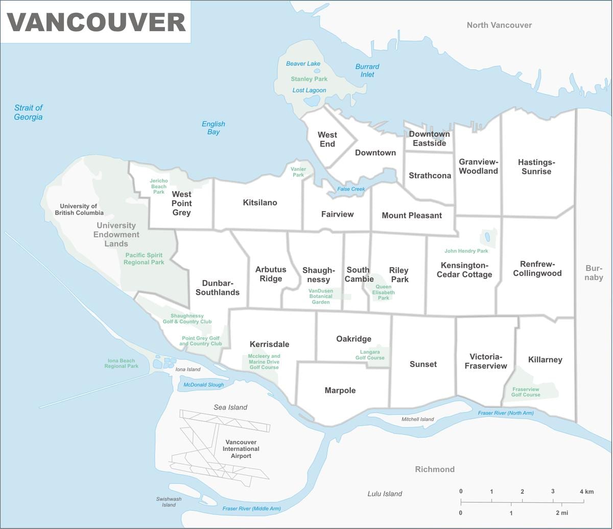 Zemljevid vancouver okolišev