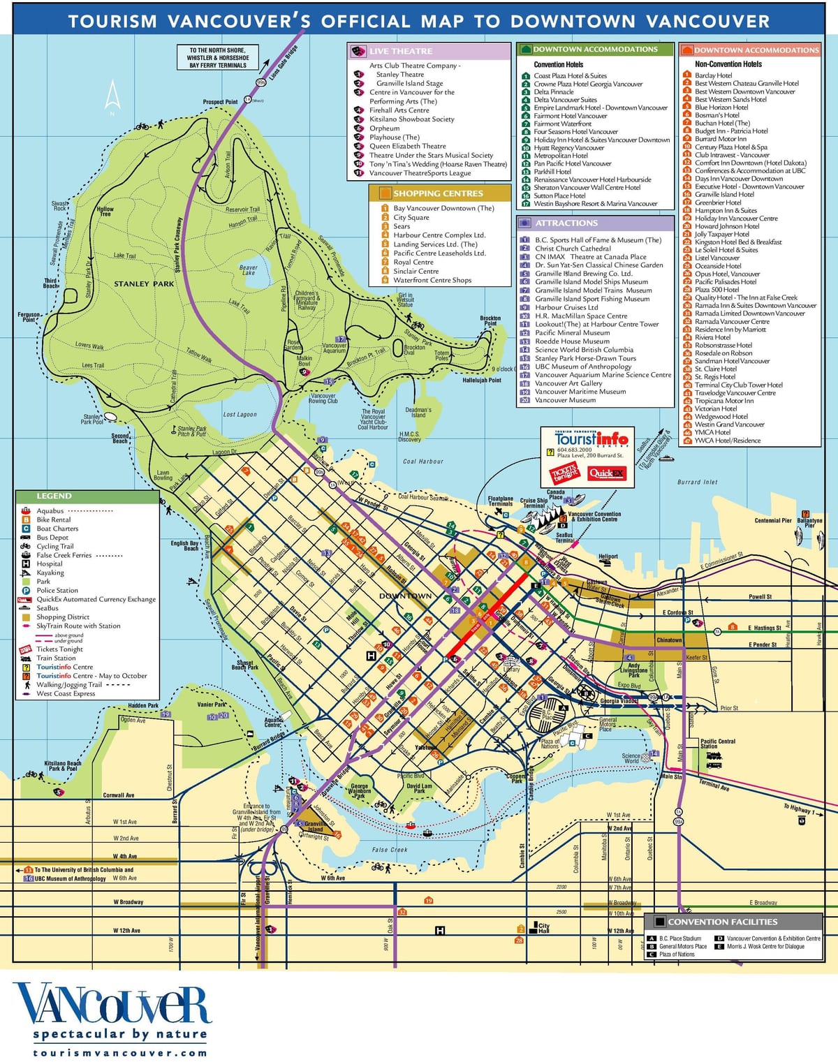 vancouver, bc turistični zemljevid