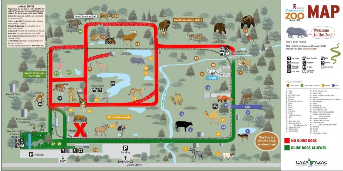 Zemljevid vancouver živalskem vrtu