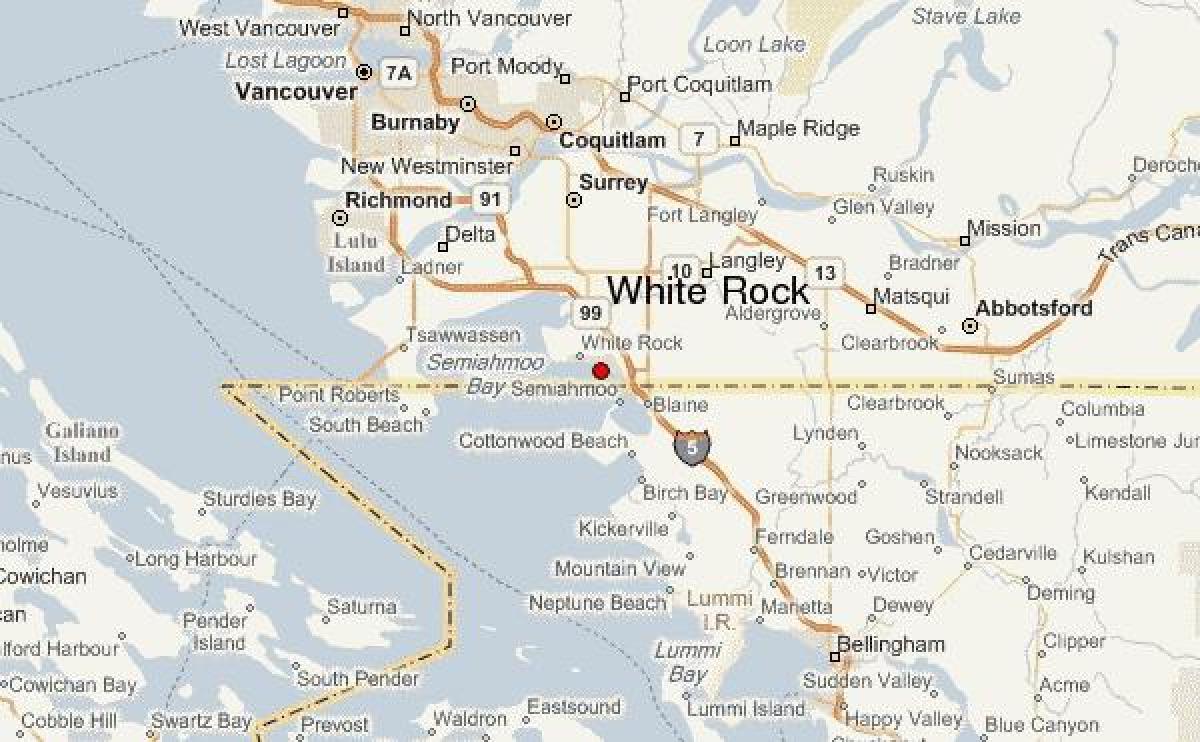 Zemljevid white rock vancouver