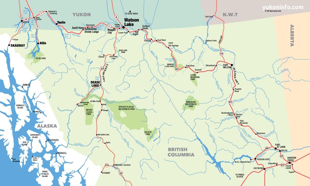 Zemljevid južne british columbia