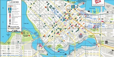 Vancouvru kanada znamenitosti na zemljevidu