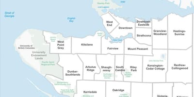 Vancouver nepremičnine zemljevid