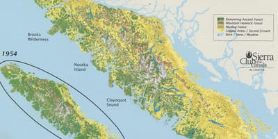 Deževni gozd vancouver island zemljevid