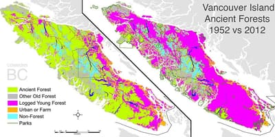 Zemljevid vancouver island krono zemljišč