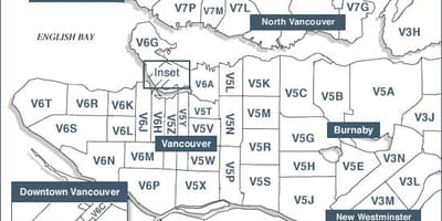 Vancouver island poštnih številk zemljevid