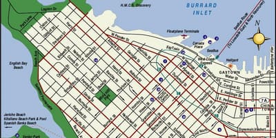 Zemljevid vancouver središče mesta