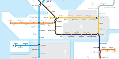Zemljevid vancouver tranzitnega območja