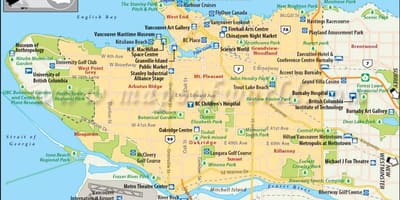 Zemljevid vancouver točke interesa