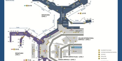 Vancouvru kanada letališče zemljevid
