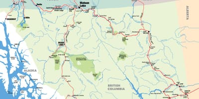 Zemljevid južne british columbia